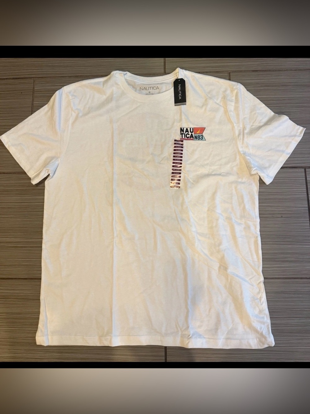 NWT Nautica N83 Graphic T-Shirt Men’s XL White 100% Cotton Short Sleeve
